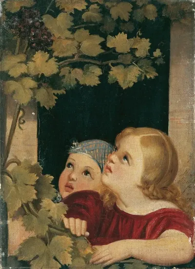 Zwei Kinder Am Fenster
