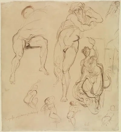 Zwei Mannliche Und Sechs Weibliche Figuren