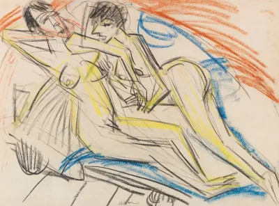 Zwei Nackte Madchen Auf Dem Bett