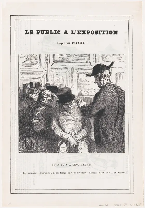 5 o'clock on June 30th, from 'The public at the exhibition,' published in Le Petit Journal pour Rire, June 25, 1864 Wall Art by Honoré Daumier - High-Resolution Digital Print
