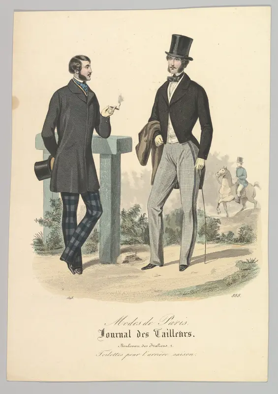 888 from Modes de Paris, Journal des Tailleurs Wall Art by Anonymous, French, 19th century - High-Resolution Digital Print