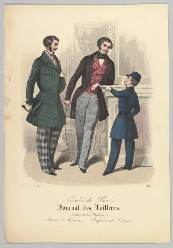 892 from Modes de Paris, Journal des Tailleurs Wall Art by Anonymous, French, 19th century - High-Resolution Digital Print