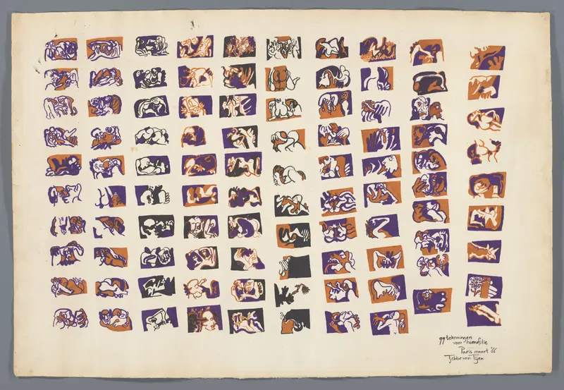 99 tekeningen voor homofilie, Parijs maart '66 Wall Art by Tjebbe van Tijen - High-Resolution Digital Print