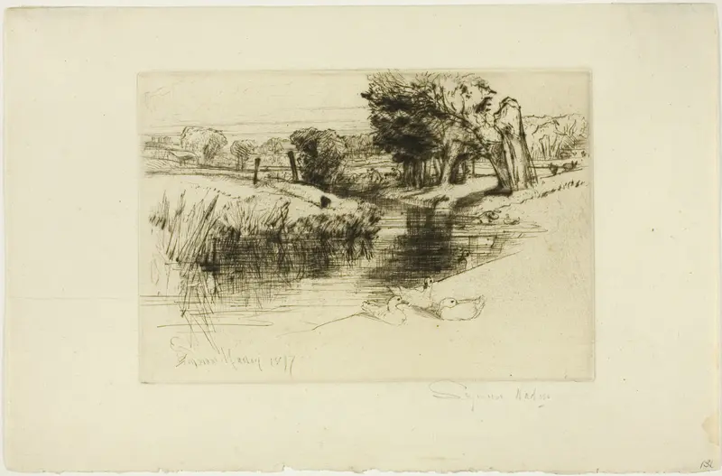 A Backwater Wall Art by Francis Seymour Haden - High-Resolution Digital Print