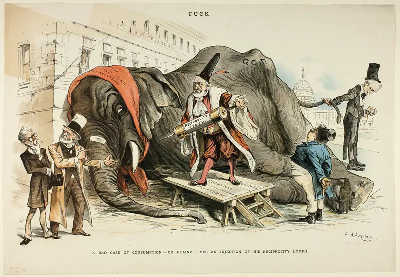 A Bad Case of Consumption, from Puck Wall Art by Joseph Keppler - High-Resolution Digital Print
