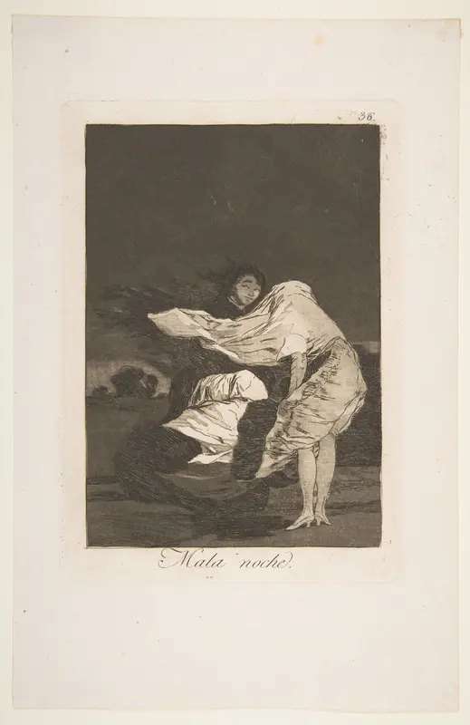 A bad night (Mala noche), plate 36 from "Los Caprichos"