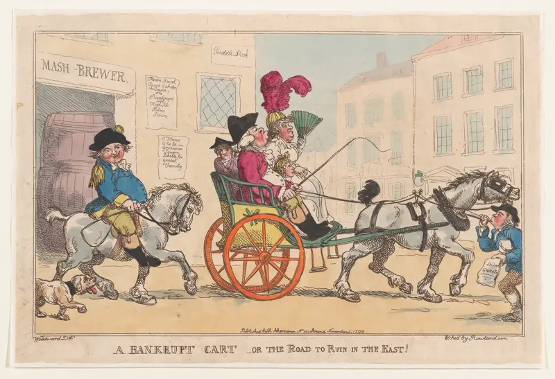 A Bankrupt Cart, or The Road to Ruin in the East! Wall Art by Thomas Rowlandson - High-Resolution Digital Print