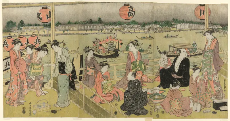 A Banquet in a Pleasure House on the Bank of the Okawa (Okawa bata giro jo no yusen)