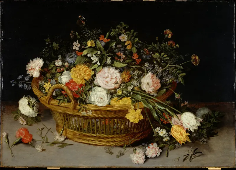 A Basket of Flowers Wall Art by Jan Brueghel the Younger - High-Resolution Digital Print