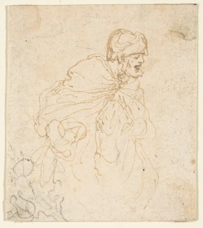 A Bearded Man in a Cloak and Turban Facing Right. Wall Art by Stefano della Bella - High-Resolution Digital Print
