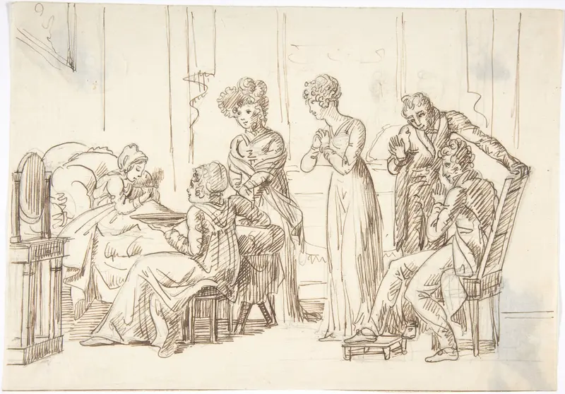A Bedroom Scene Wall Art by Anonymous, French, 19th century - High-Resolution Digital Print