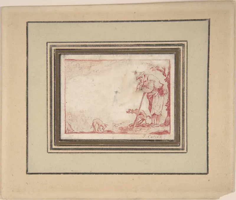 A Beggar Playing a Flute Wall Art by Jacques Callot - High-Resolution Digital Print