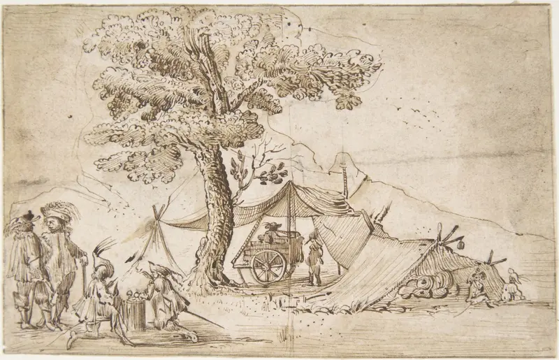 A Bivouac Wall Art by Jacques Callot - High-Resolution Digital Print