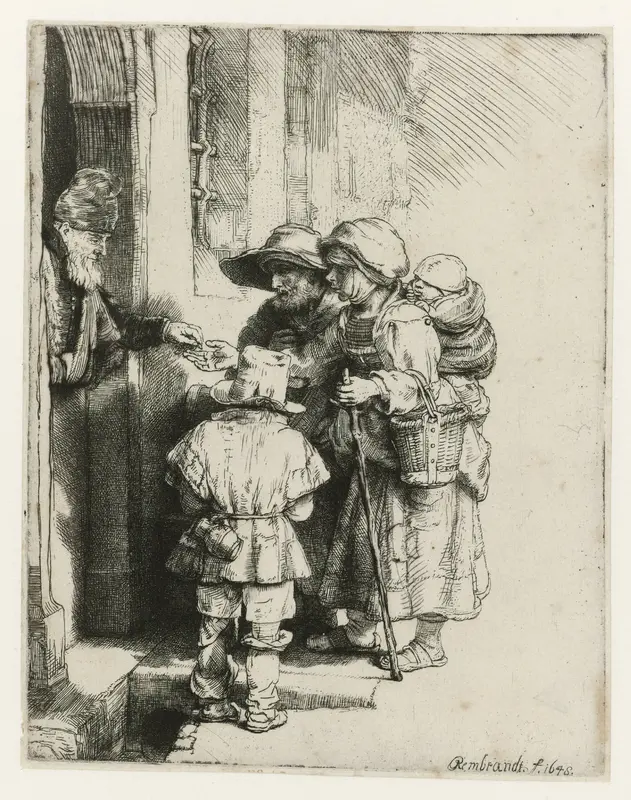 A Blind Hurdy-gurdy Player and his Family Wall Art by Unknown - High-Resolution Digital Print