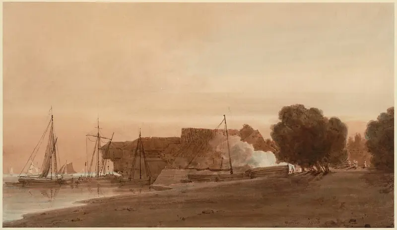 A Boatyard at the Mouth of an Estuary Wall Art by Thomas Girtin - High-Resolution Digital Print