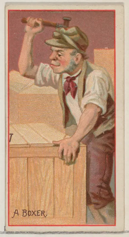 A Boxer, from the Jokes series (N87) for Duke brand cigarettes Wall Art by W. Duke, Sons & Co. - High-Resolution Digital Print