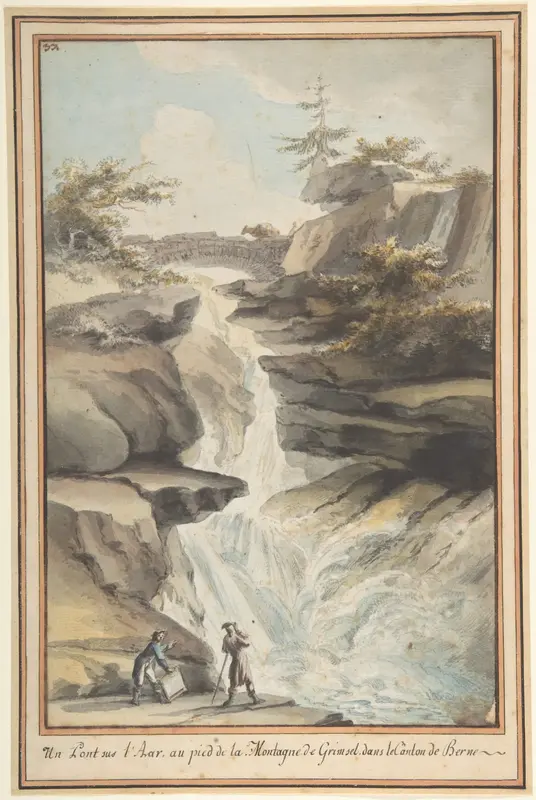 A Bridge on the Aar, at the Foot of the Grimsel, in the Canton of Berne Wall Art by Caspar Wolf - High-Resolution Digital Print