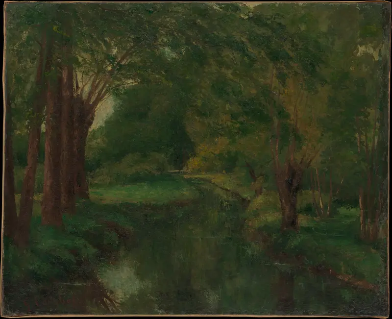 A Brook in a Clearing (possibly "Brook, Valley of Fontcouverte; Study") Wall Art by Gustave Courbet - High-Resolution Digital Print