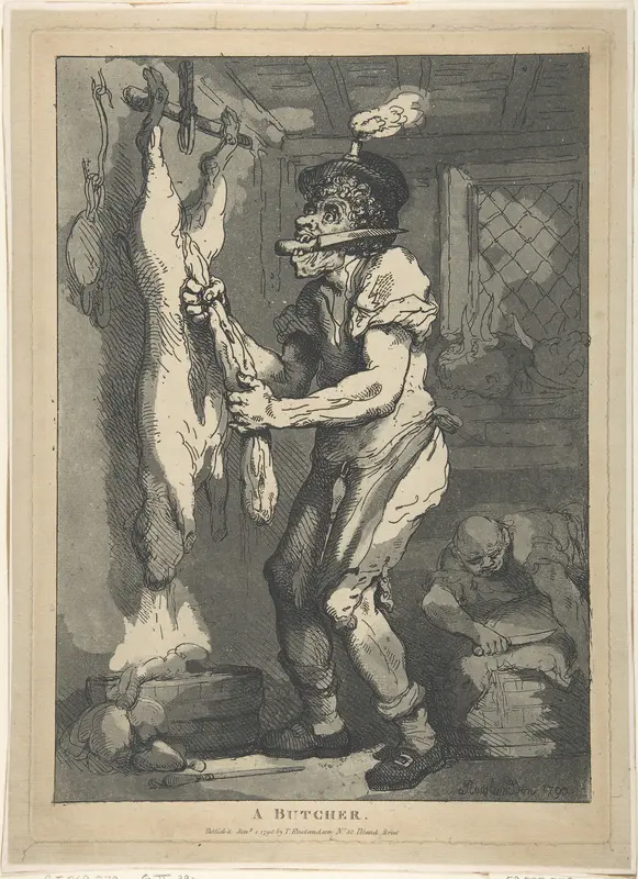 A Butcher Wall Art by Thomas Rowlandson - High-Resolution Digital Print