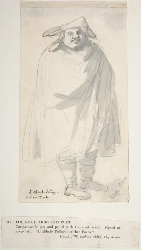 A Caricature of L'Abbate Folinghi Wall Art by Pier Leone Ghezzi - High-Resolution Digital Print