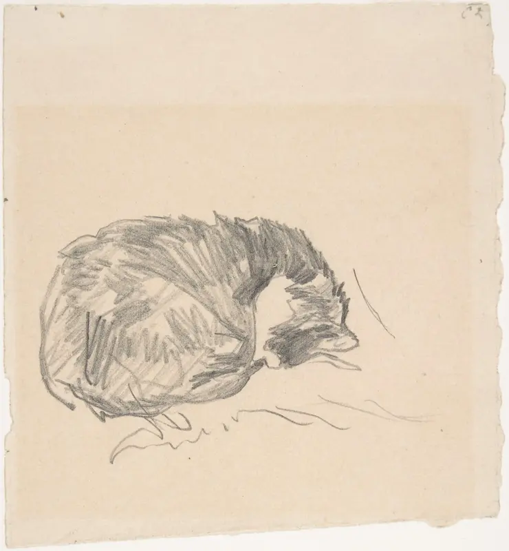 A Cat Curled Up, Sleeping Wall Art by Edouard Manet - High-Resolution Digital Print