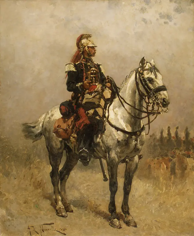 A Cavalryman Wall Art by Alphonse-Marie-Adolphe de Neuville - High-Resolution Digital Print