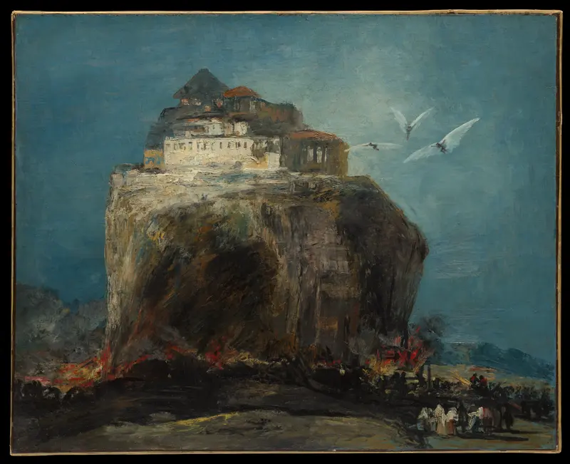 A City on a Rock Wall Art by Goya - High-Resolution Digital Print