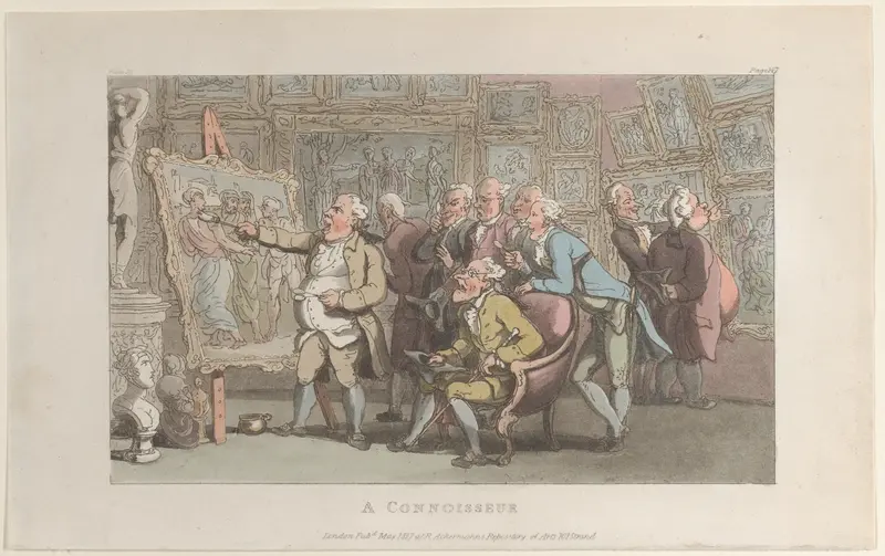 A Connoisseur Wall Art by Thomas Rowlandson - High-Resolution Digital Print