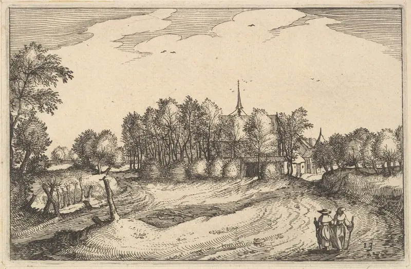 A Convent, plate 13 from "Regiunculae et Villae Aliquot Ducatus Brabantiae" Wall Art by Claes Jansz. Visscher - High-Resolution Digital Print