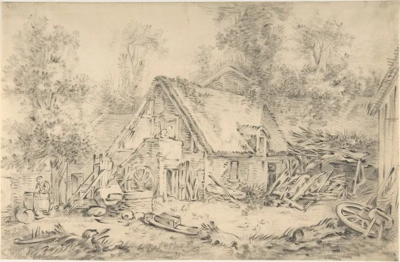 A Cottage Wall Art by François Boucher - High-Resolution Digital Print
