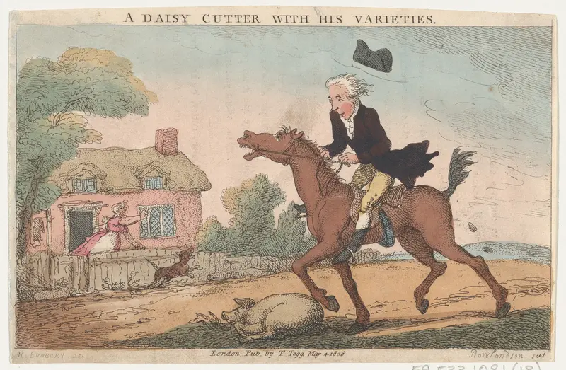A Daisy Cutter with His Varieties Wall Art by Thomas Rowlandson - High-Resolution Digital Print
