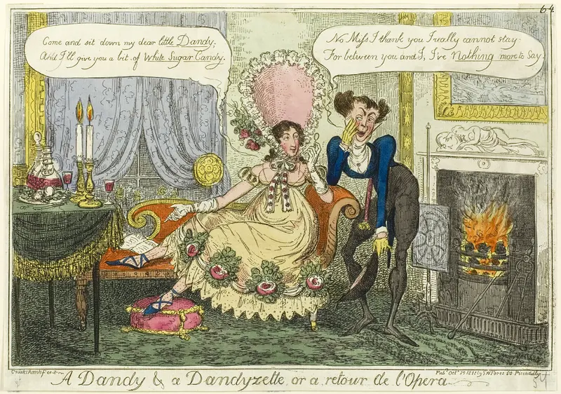 A Dandy & a Dandyzette Wall Art by George Cruikshank - High-Resolution Digital Print