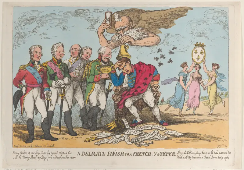 A Delicate Finish to a French Usurper Wall Art by Thomas Rowlandson - High-Resolution Digital Print