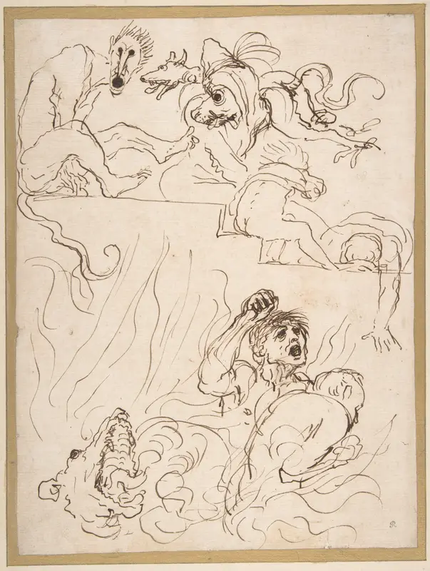 A Diablerie Wall Art by Guercino (Giovanni Francesco Barbieri) - High-Resolution Digital Print