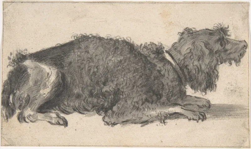 A Dog Wall Art by Cornelis Saftleven - High-Resolution Digital Print