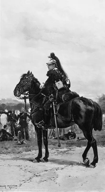 A Dragoon on Horseback Wall Art by Edouard Detaille - High-Resolution Digital Print