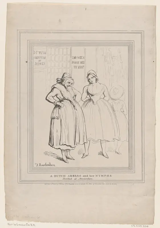A Dutch Abbess and her Nymphs Wall Art by Thomas Rowlandson - High-Resolution Digital Print