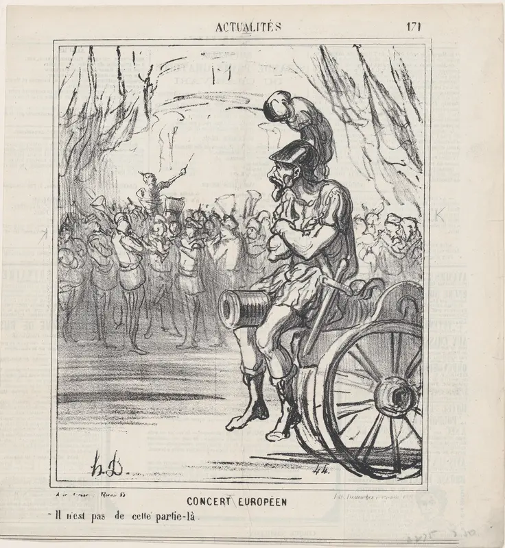 A European concert: Not allowed to participate in this part, from "News of the day" Wall Art by Honoré Daumier - High-Resolution Digital Print