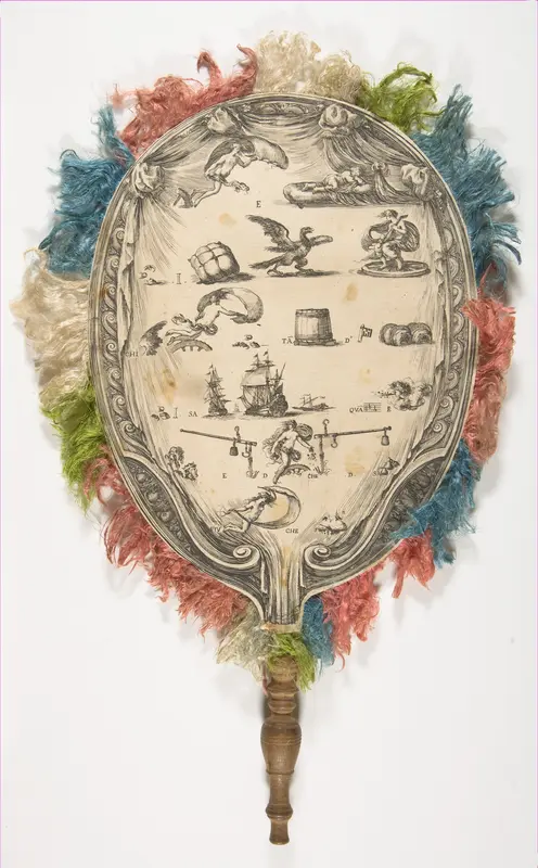 A fan with a rebus on Love on one side Fortune on the other Wall Art by Stefano della Bella - High-Resolution Digital Print