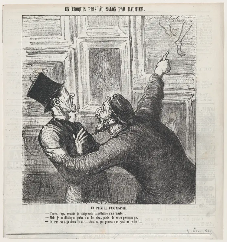 A fantastic painter, from 'A sketch from the Salon,' published in Le Charivari, May 11, 1865 Wall Art by Honoré Daumier - High-Resolution Digital Print