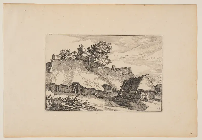 A Farm, Man in the Doorway, from Landscapes (Verscheyden aerdige Lanthuysen...)
