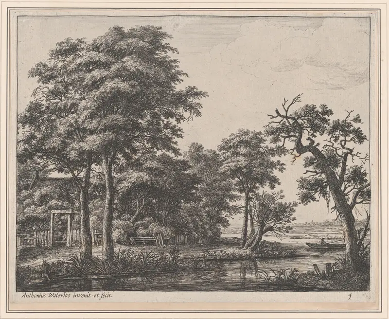 A Farmhouse Beside the Water Wall Art by Anthonie Waterloo - High-Resolution Digital Print