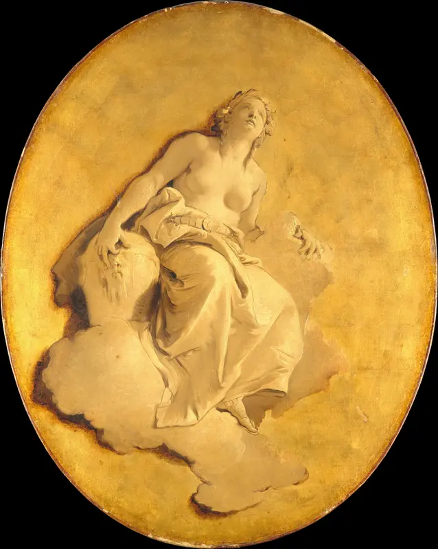 A Female Allegorical Figure Wall Art by Giovanni Battista Tiepolo - High-Resolution Digital Print