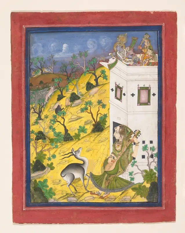 A Female Musician Charms an Antelope Wall Art by Unknown - High-Resolution Digital Print