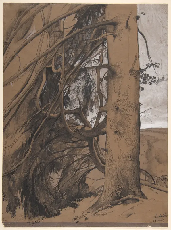 A Fir Tree in the Forest of the Landes, Aquitane Wall Art by René-Ernest Huet - High-Resolution Digital Print