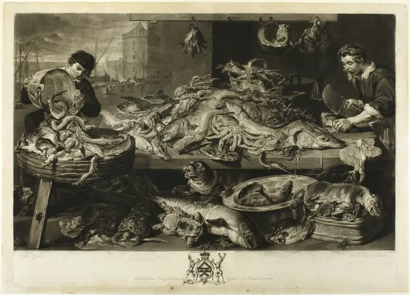 A Fish Market Wall Art by Richard Earlom - High-Resolution Digital Print