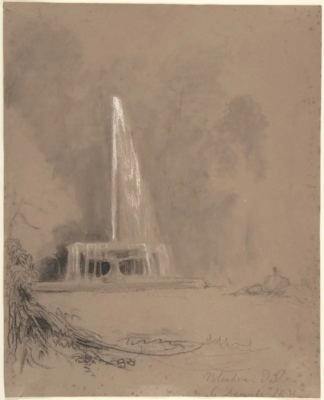 A Fountain in the Park Wall Art by Karl Blechen - High-Resolution Digital Print