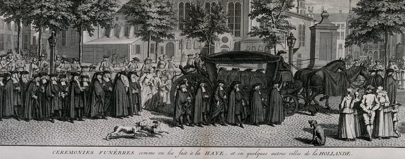 A funeral in the city of the Hague in Holland Wall Art by Bernard Picart - High-Resolution Digital Print