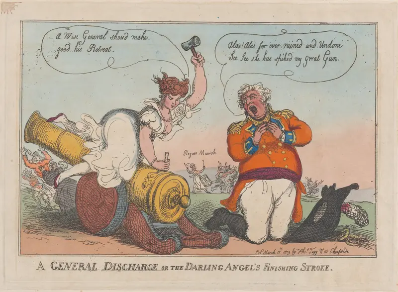 A General Discharge or the Darling Angel's Finising Stroke Wall Art by Thomas Rowlandson - High-Resolution Digital Print