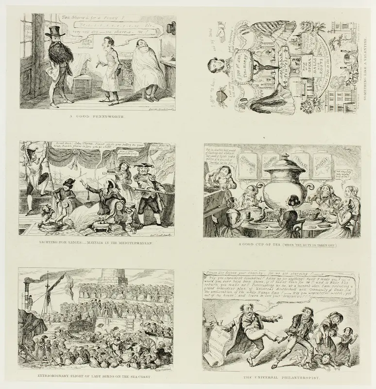 A Good Pennyworth from George Cruikshank's Steel Etchings to The Comic Almanacks: 1835-1853 (top left) Wall Art by George Cruikshank - High-Resolution Digital Print